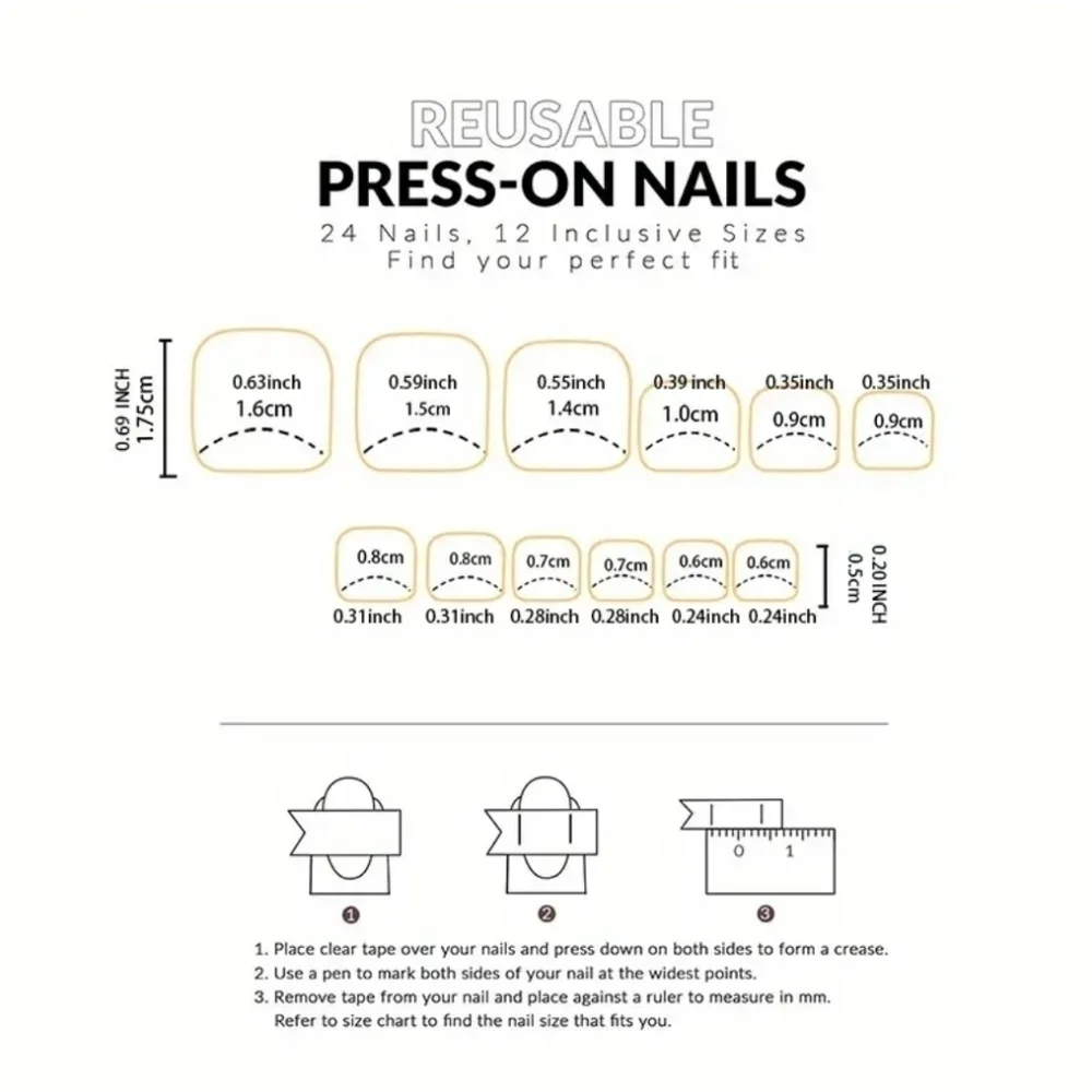 24 Pieces Fake Toe press on nails